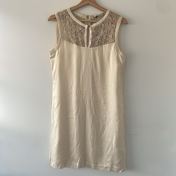 NWT Part Two lace sleeveless ivory cream mini dress size US4 - Picture 1 of 16